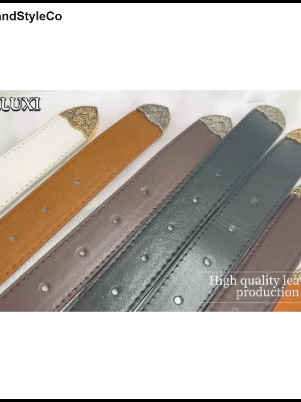 Western Cowgirl Belt, Engraved Buckle PU Leather, 1.2